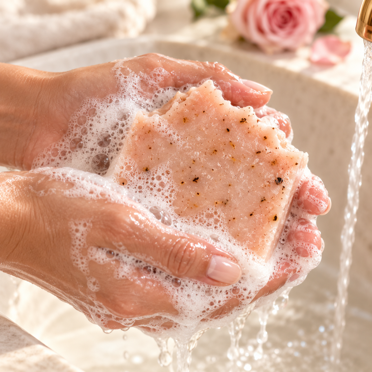 Handcrafted Herbal Fresh Rose Soap