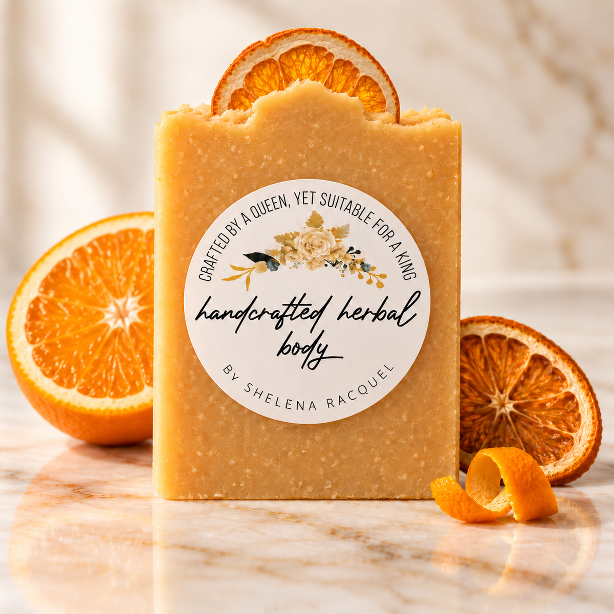 Handcrafted Herbal Orange Peel Soap (PRE-ORDER)