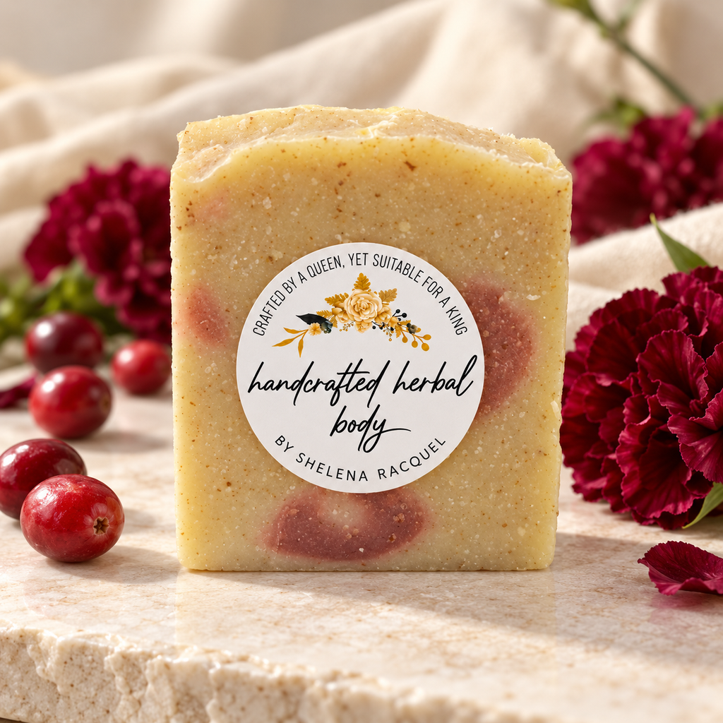 Handcrafted Herbal Cranberry & Carnation Flower Soap (PRE-ORDER)