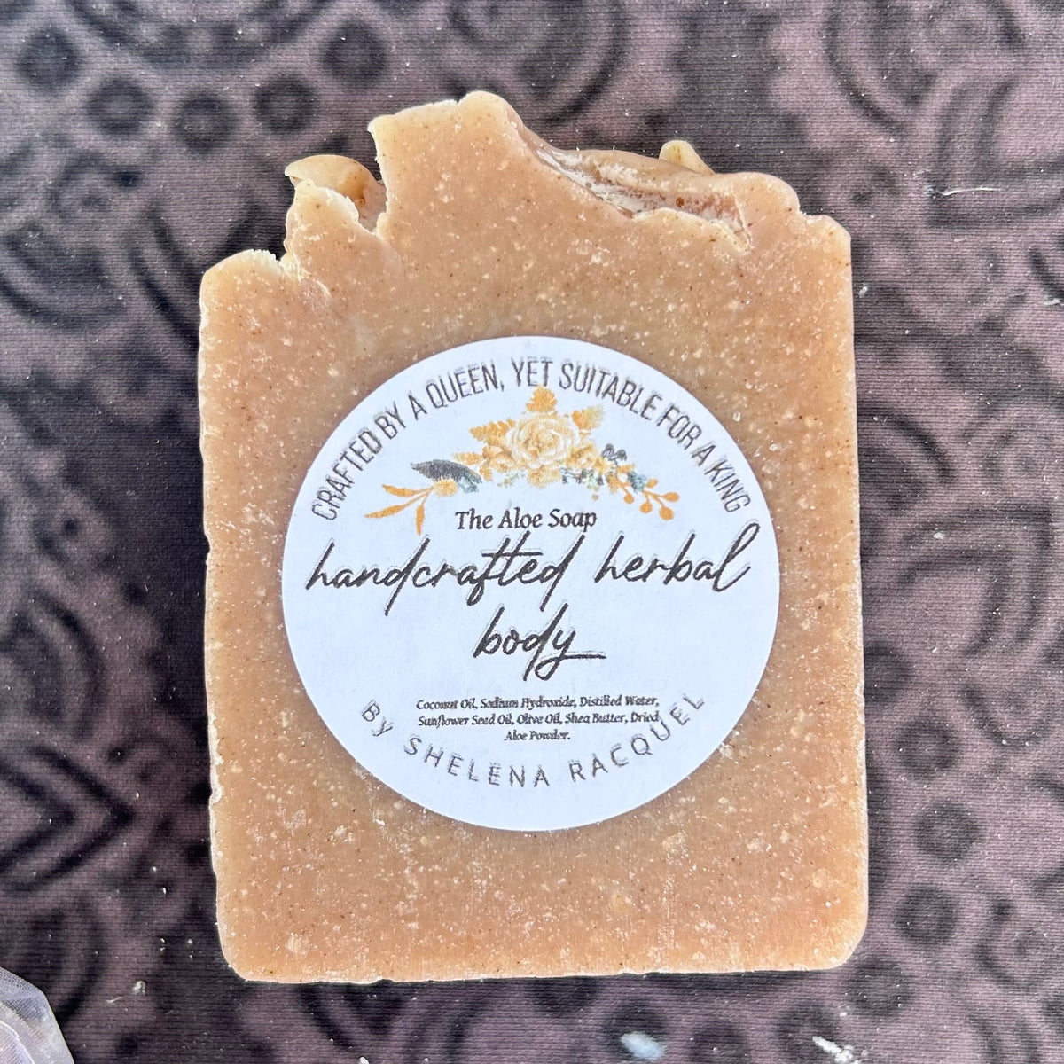 Handcrafted herbal Aloe body soap bar for sensitive skin