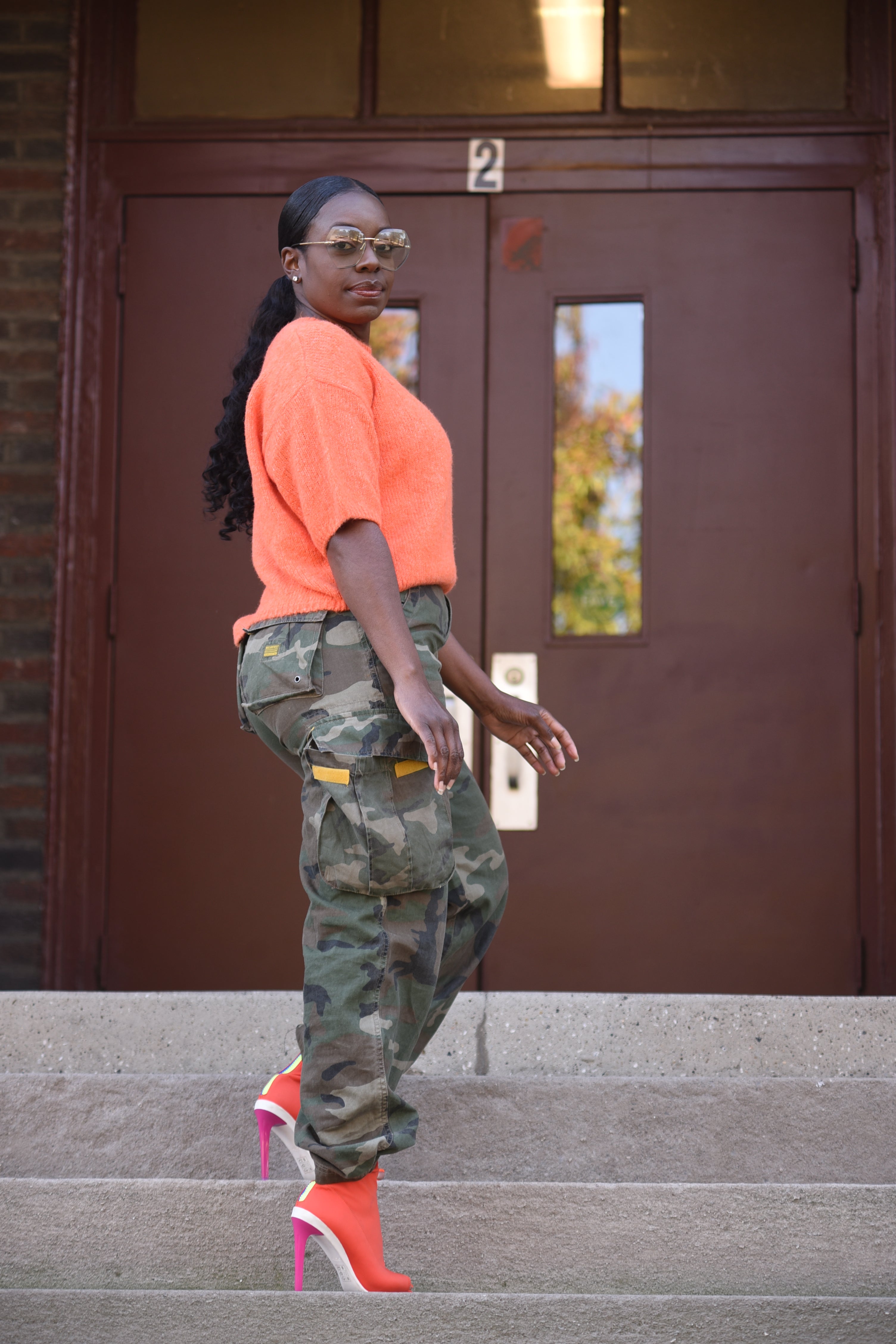 Product Description – Orange Plush Sweater