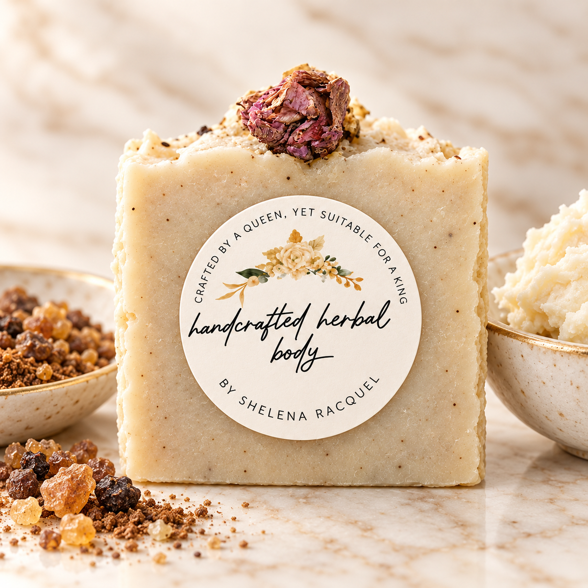 Esther's Handcrafted Herbal Frankincense & Myrrh (Favor) Bar (Earthy, richly lathering)
