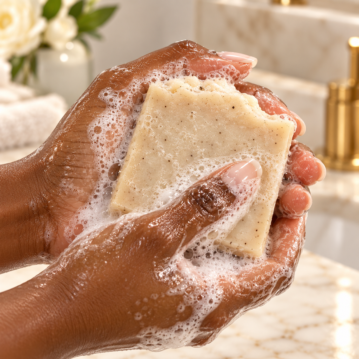 Esther's Handcrafted Herbal Frankincense & Myrrh (Favor) Bar (Earthy, richly lathering)