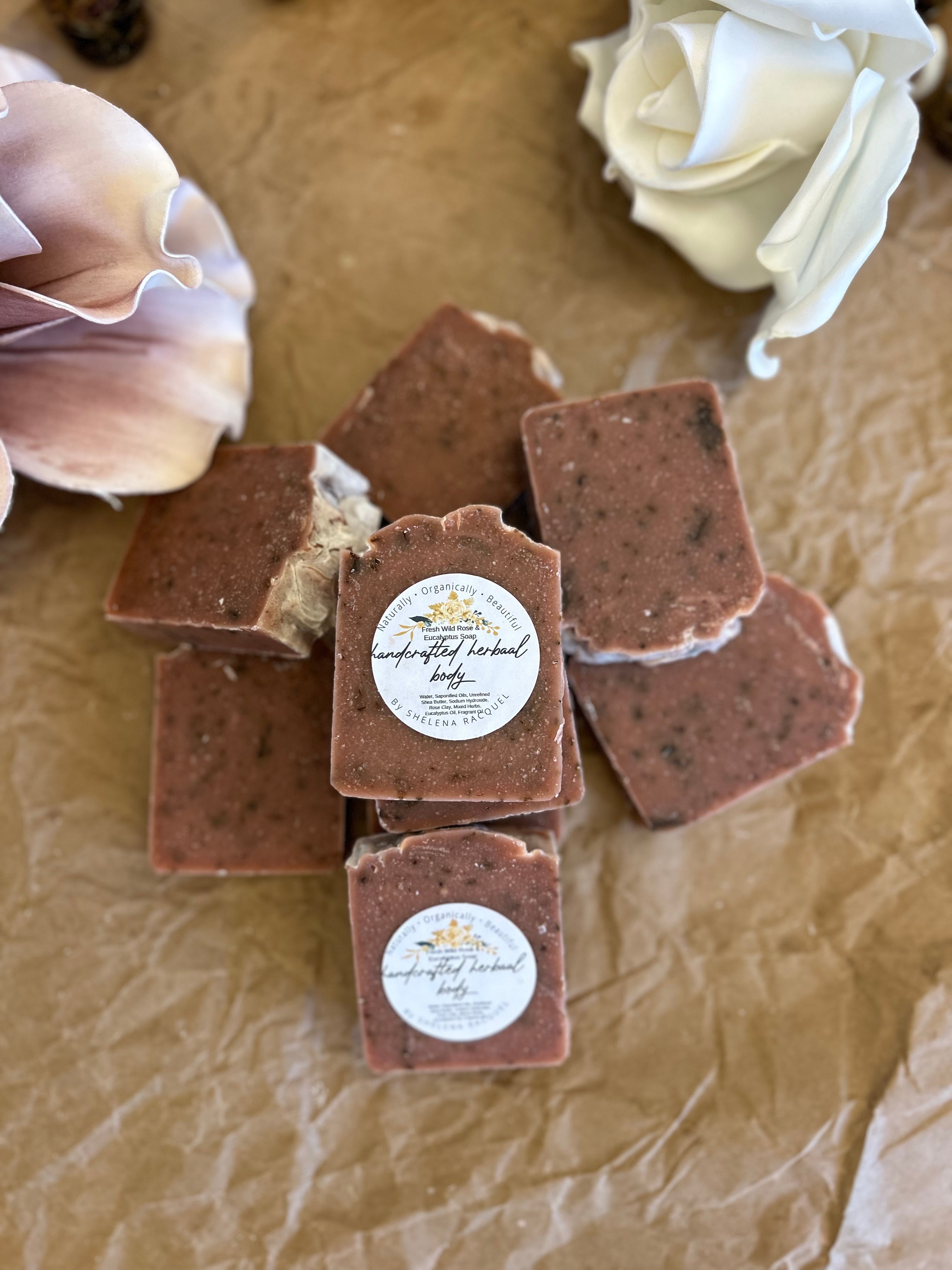 Handcrafted Herbal Fresh Wild Rose & Eucalyptus Soap