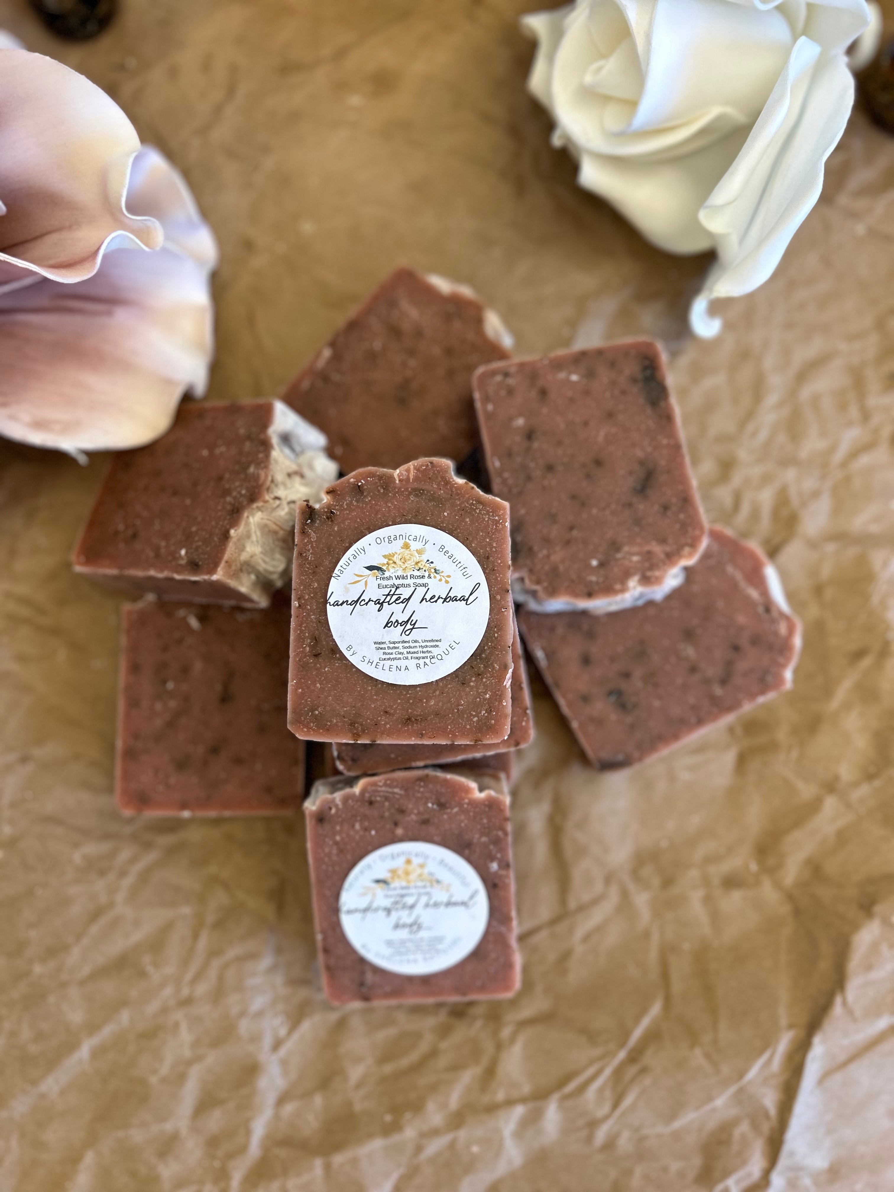 Handcrafted Herbal Fresh Wild Rose & Eucalyptus Soap