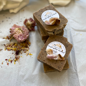 cranberry and carnation flower soap 
